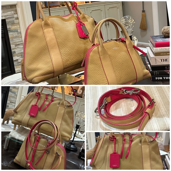 Coach Tan Leather Satchel with Pink Trim (Set of 2) - Picture 4 of 16